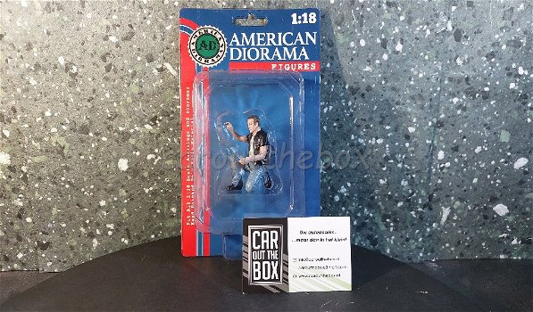 Diorama figuur Biker - motorman AD480 1:18 American Diorama - 5
