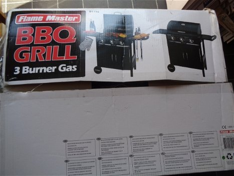 bbq grill 3 burners gas nieuw in doos - 0