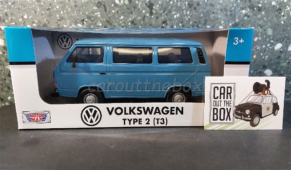 Volkswagen T2 blauw 1/24 Motormax - 4