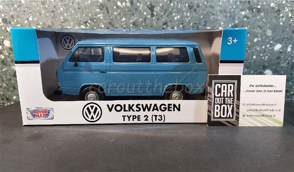 Volkswagen T2 blauw 1/24 Motormax - 5