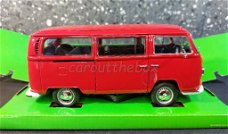 Volkswagen bus T2 rood 1/24 Welly