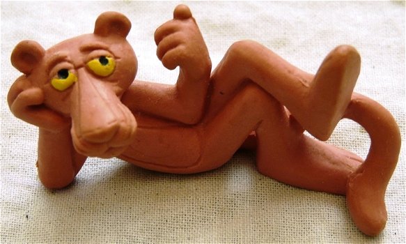 FIGURE / FIGUUR, PVC, Pink Panther - lying down, United Artists, Bully West Germany, 1983.(Nr.1) - 0