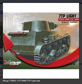 Bouwpakket Mirage-Hobby Mirage 726001 1/72 WWII 7TP Light tank German/ - 0