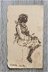 A574 Cecile Walton (toegeschr) inkttekening meisje in jurk - 0 - Thumbnail