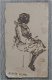 A574 Cecile Walton (toegeschr) inkttekening meisje in jurk - 1 - Thumbnail