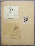 A569 Cecile Walton (toegeschr) drie tekeningen van mannen