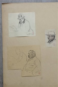 A569 Cecile Walton (toegeschr) drie tekeningen van mannen - 1
