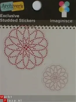 imaginisce studded sticker flower - 0