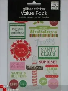 glitter sticker value pack christmas