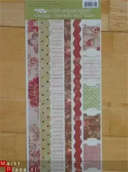 cardstock border and tab stickers XL vintage - 0