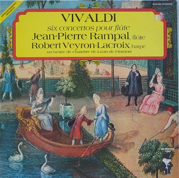 LP - Vivaldi - Six Concertos - Jean-Pierre Rampal, flute - Robert Veyron, harp - 0