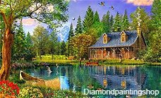 Diamond painting nature house