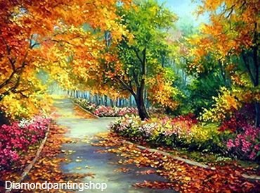 Diamond painting fall scenic - 0