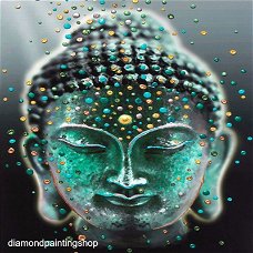 Diamond painting green buddha