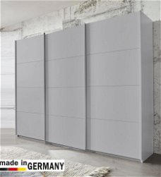Schuifdeur kledingkast XL 3 deuren Zijdegrijs-wit-antraciet SALE