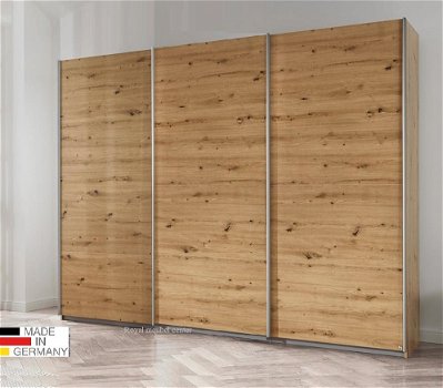 Schuifdeur kledingkast XL 3 deuren Zijdegrijs-wit-antraciet SALE - 4