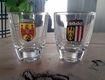 2 borrelglaasjes / shotglaasjes met opdruk en goudkleurig randje - 0 - Thumbnail