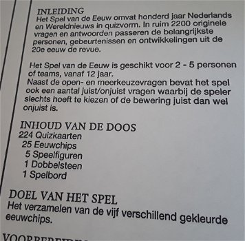 Spel van de eeuw - wat gebeurde er in de 20e eeuw? - 1