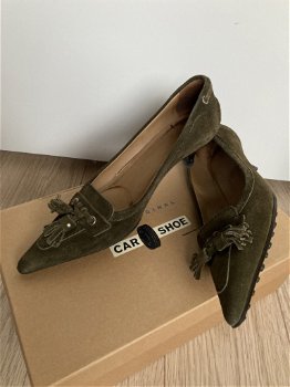 The Original CAR SHOE donkergroen suede leder pumps - 0