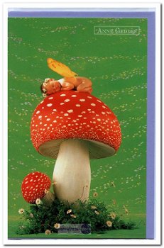 Wenskaart met enveloppe: Anne Geddes (1997): Toadstool Fairy - 0