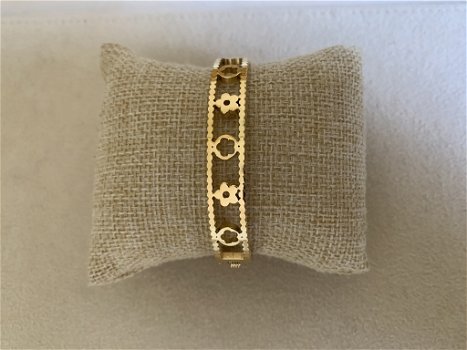 Gouden monogram klaver armband 18k verguld en waterproof - 0