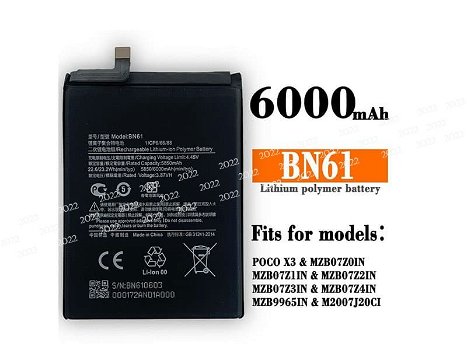 High-compatibility battery BN61 for XIAOMI MIUI POCO X3 - 0