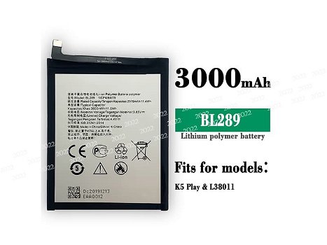 New battery BL289 3030mAh/11.6WH 3.85V for Lenovo K5 Play & L38011 - 0