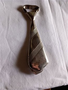 verzilverde stropdas, fles opener, twist cork - 0