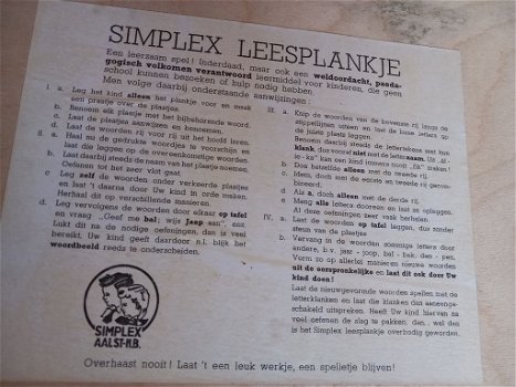 Simplex houten leesplankje met lettertjes - oud- - 0