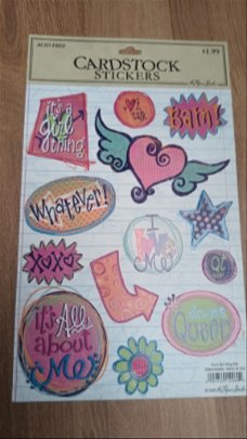 The paper studio cardstock stickers girl thing