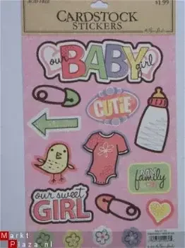 The paper studio cardstock stickers baby girl - 0
