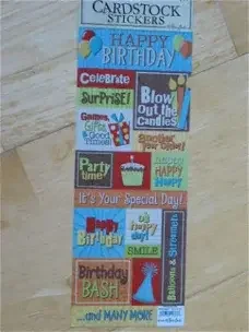 The paper studio cardstock stickers XL happy birthday - 0