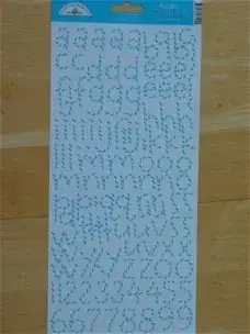 Doodlebug cardstock stickers XL alphabet blue