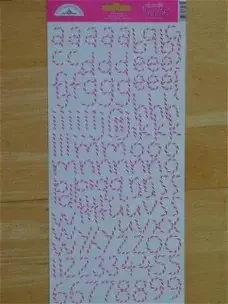 Doodlebug cardstock stickers XL alphabet pink - 0