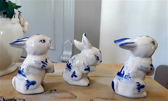 3 konijntjes met hollandse voorstelling erop - 2