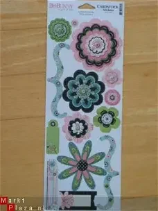 Bo Bunny cardstock stickers XL alissa flowers - 0