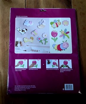 Stoffen wanddecoratie-stickers rups en vlinder (nieuw) - 1