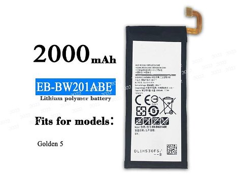 New battery EB-BW201ABE 2000mAh/7.7Wh 3.85V for Samsung Galaxy Golden 3/W2016 - 0
