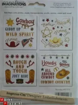 creative imaginations rub-on (4 vel) cowboy - 1