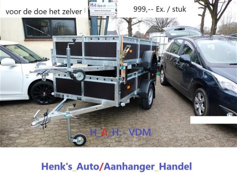 H_A_H-VDM - 750 kg. - aanhangers 130 x 260 ( 1.050 Kg. as ) de laatste * - 0