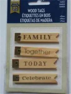 Little yellow bicycle wood tags family