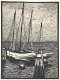 Karl Hennemann (1884-1972) Houtsnede 'Zeilschepen met stoomboot' ~1925 - 0 - Thumbnail