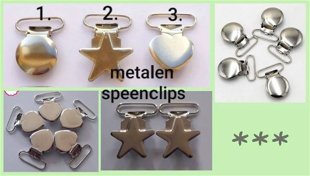 Houten en metalen speenclips (blank en in kleur en met afbeeldingen) - 2