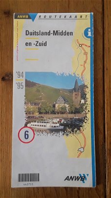Duitsland-Midden en -Zuid; - ANWB routekaart '94/'95; landkaart