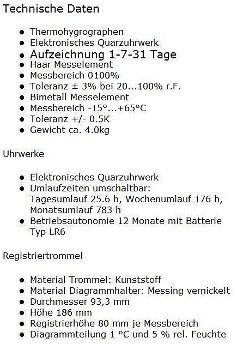 Thermohygrograaf dr. friedrichs type 9700 - 1