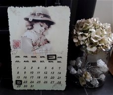 brocante magneetkalender/ magneet kalender (nieuw)