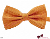 Vlinderdas in effen oranje kleur, met subtiel ruitmotief - 064 - 0 - Thumbnail