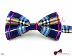 Vlinderdas donkerblauw, blauw en roze ruit design - 159 - 0 - Thumbnail