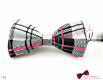 Vlinderdas zwart, met wit, groen, roze ruit design - 152 - 0 - Thumbnail