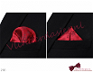 Kerst vlinderdas rood, zelfstrikker en pochet donkere sneeuwvlokken - 288 - 2 - Thumbnail